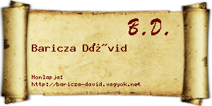 Baricza Dávid névjegykártya