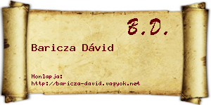 Baricza Dávid névjegykártya