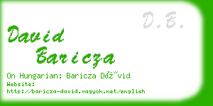 david baricza business card